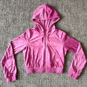 Velour guess cropped zip up hoodie